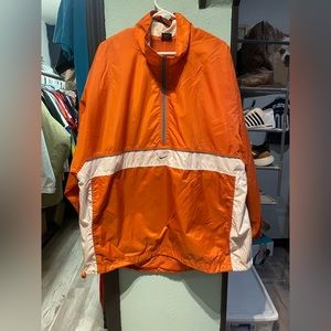 Vintage 90's Nike Center Swoosh Pullover Windbreaker Orange White Jacket XL